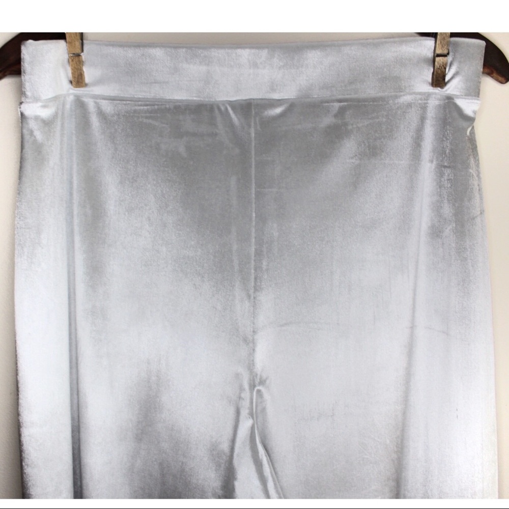 WHBM Liquid Velvet Lunar Wide Leg Shimmer Pants M - Picture 7 of 8